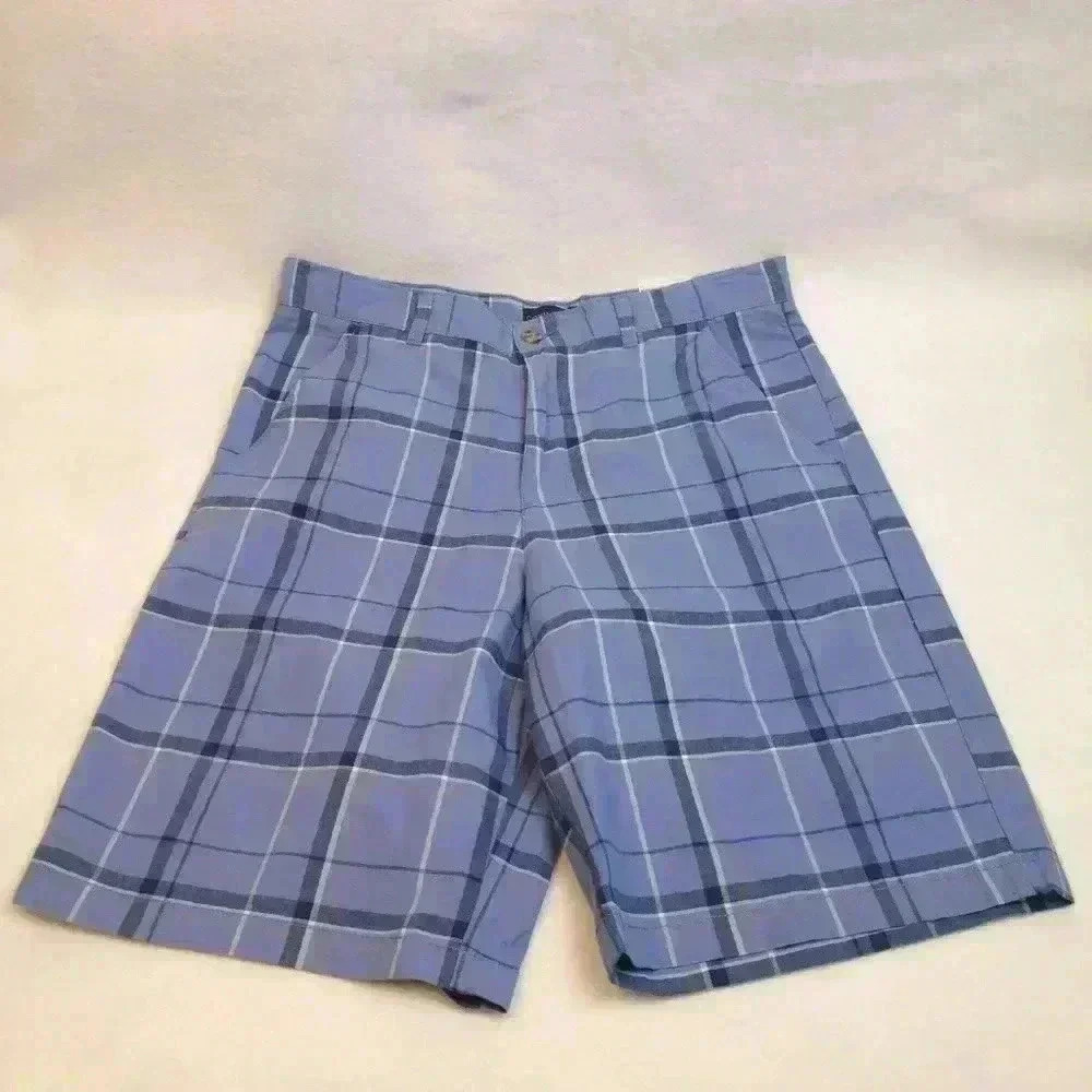 Covington Multi-Color Blue Plaid Flat Shorts  32
